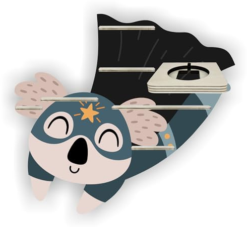 Farbklecks-Collection Musikboxregal Super Koala - passend für Toniebox - Regal mit Platz für Box sowie 15-20 Figuren