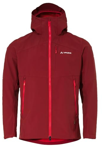 VAUDE Herren Shoftshelljacke Roccia Softshell Jacket II, 100% winddicht, atmungsaktiv, wasserabweisend, carmine, XXL