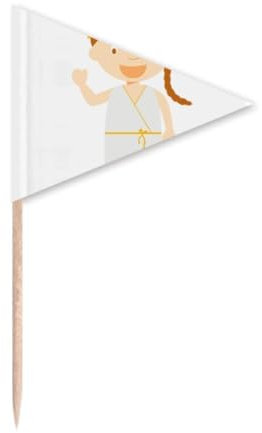 Palillo de dientes largo blanco con diseño de triángulo para magdalenas