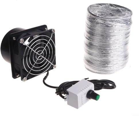 Oniissy Hochleistungs-Lüftungsventilator mit starker Saugkraft und Kunststoffkanal für effektive Rauch- und Staubabsaugung, USB-Ventilator, Rauchabsorber, Abluftventilator (Ventilator plus 1 m Rohr)