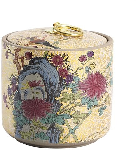 XYUERU Langcai Keramik-Teedose, versiegelte Aufbewahrungs-Teekanne, Retro-Heimküchen-Gewürz-Aufbewahrungstank