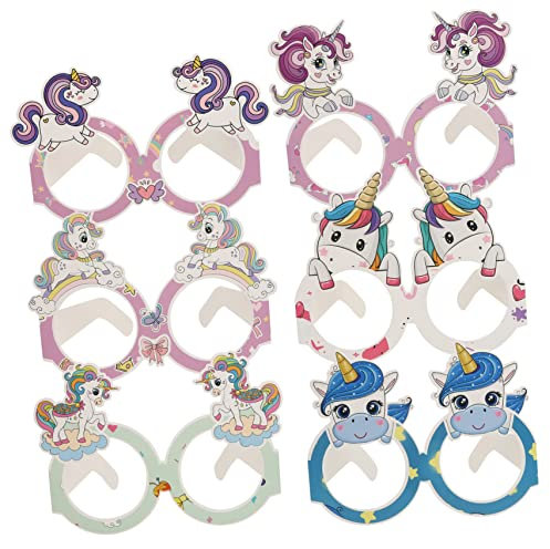 Garneck 24paare Unicorn Geburtstag Party Brillen Bunte Papierbrillen Für Erwachsene Für Geburtstagsfeiern Hochzeiten Und Festliche Anlässe