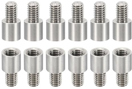 PATIKIL 12 Stück M4 Abstandshalter, M4 6+6mm Distanzhalter Edelstahl Gewindeabstandshalter Schrauben-Set 4mm ID 6mm OD Metrische männliche weibliche Gewindeadapter für Leiterplatte