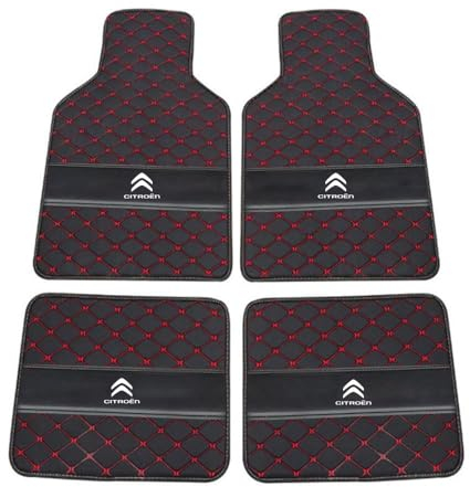 ZAPORA Custom Auto FußMatten,für Citroen C2 2003-2009 PU Leder Auto Fußmatten Automatten Allwetter Leder Vorne Hinten Automatten Auto Matte Car Mats,B