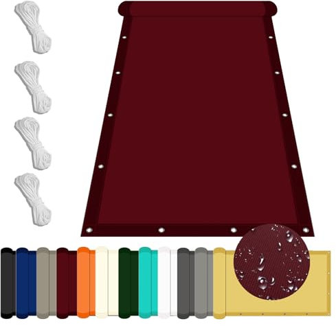 Tenda a Vela Rettangolare 1 x 4 m Protezione Solare Tenda da Sole Parasole Bordi Ispessiti per Esterno Giardino Terrazza, Weinrot