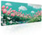 Gaming-Mauspad mit niedlichem Anime-Blumenmuster, XL, Salbeigrün, Kawaii, erweiterte große Schreibtischunterlage, rutschfeste Gummiunterseite, genähter Rand, lange Tastatur-Mauspad für PC, Computer,