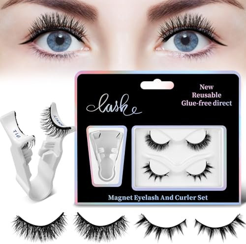 Magnetische Wimpern - 2 Paare Natürlich Look Magnet Wimpern - Wiederverwendbare 3D Magnetic Lashes Ohne Eyeliner Oder Kleber- Magnetwimpern mit Applikator