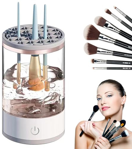 Idota Elektrischer Make Up Pinselreiniger Trockner, Make Up Pinselreiniger USB Wiederaufladbare Automatische Tiefenkosmetik Reinigungsgerät Make Up Pinselwerkzeug für Make-up-Pinsel aller Größen