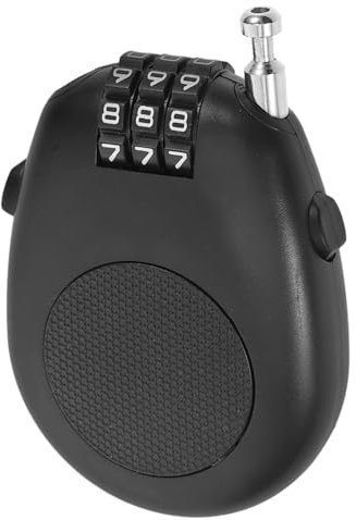 POPETPOP Steel Wire Rope Lock Lightweight Portable Lock for Snowboard Mountain Bike Stroller Adjustable Security Cable Zinc Alloy Black