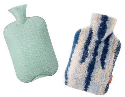 ZKBDBWTR Bouillotte Regles Douloureuses de 2 L – Sac d'eau Chaude pour Thérapie par Le Chaud et Le Froid, Bouillotte Stitch Les Douleurs du Cou et des épaules(Green)