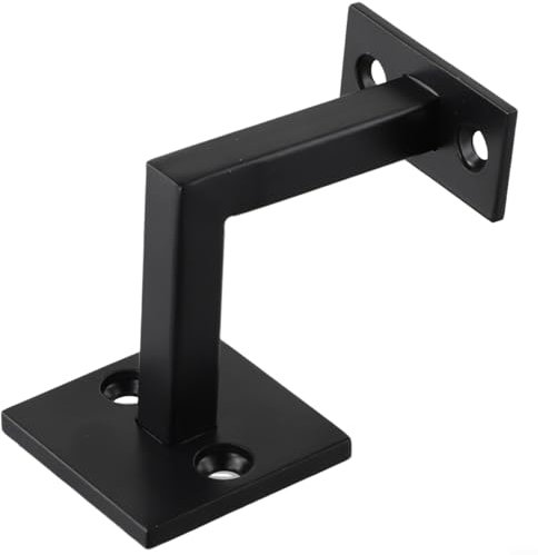 ZiStarlilife Soportes de pasamanos negros, soportes de riel de barandilla resistentes, soportes de pasamanos de acero inoxidable antiguo para barandillas de escalera de madera o metal