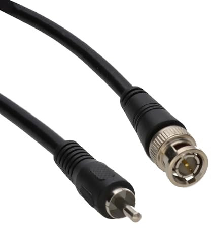 kenable BNC to Phono RCA Coaxial Video Cable, 2 Metres, Pure Copper CCTV, 75 Ohm