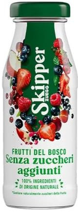 Zuegg Skipper Frutti del Bosco 200ml x24 | Succo di Frutta Senza Zucchero, 100% Ingredienti di Origine Naturale