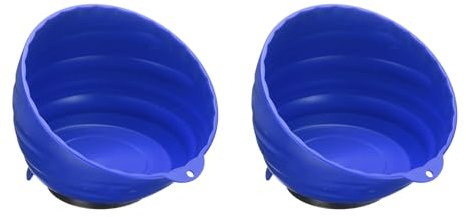 sourcing map 2pcs Magnetic Nut Cup Set 6 Cup Diameter Magnetic Parts Tray Holder ABS Plastic Parts Organizer Kit for Holding Socket Screw Nuts Bolts Pin Washers Metal Parts, Blue