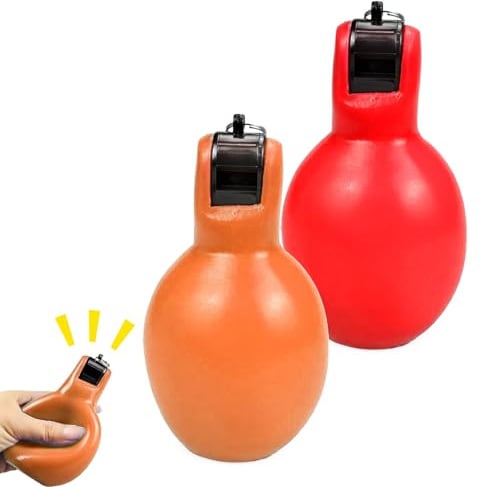 Cerioll Handpfeife Sportpfeife, 2 Stück Hygienische Handpfeife, Hand Squeeze Whistles, Trainerpfeife, Trillerpfeife Sportunterricht, Für Trainer, Schiedsrichter, Sportlehrer, Hundetrainer