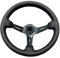Volante Sportivo Auto, Volante a Calice Volante universale in pelle da 13 pollici Volante profondo Accessori Auto﻿(Black)