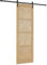 vidaXL Porte Coulissante avec Quincaillerie Naturelle et Noire 78 X 212 cm en Bois de Pin Massif, Style Minimaliste pour Salon et Chambre, Mécanisme Ajustable Manuel, Séparateur de Pièce Intérieur