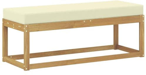 vidaXL Outdoor Hocker Bank Weiß 115 x 43 x 45 cm Massivholz Akazie, Moderner Garten Lounge, Bequeme Sitzbank für die Terrasse, modulare Sofa-Anordnung, perfekte Sommerentspannung