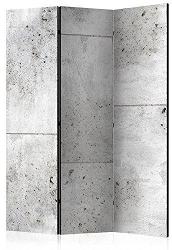 RAUMTEILER/PARAVENT B&D XXL - Paravent Raumteiler Innen Beton Loft 135x172 cm 3-teilig Einseitig Raumtrenner Raum Trennwand Holz Room Divider Spanische Wand Raum Abtrennung grau f-C-0011-z-b