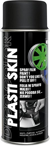 DECO COLOR PLASTISKIN 400ml Removable Film PEELABLE WRAP Rubber Spray Paint 10 Colours Range (RAL 9005 Black)