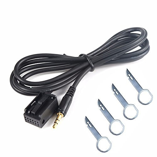 Yesmin Car Radio Adapter for iPod and MP3 Player with Keys and Radio for 6000 CD with 3.5mm Aux IN Gold-Plated Auxiliary Button