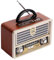 Wooden Retro Radio, AM SW FM Radio, Wireless Bluetooth Speaker 4.0, with Old Fashioned Style,Strong Bass, Mini Audio Outdoor Loud Volume,A