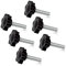 SPEEDWOX 6 Stück Klemmschraube, M6 x 25, Pflaume, Sechskant-Form, Handknöpfe, gerändelte Rändelschraube, Griff, Klemmknauf, Außengewinde, metrisches Gewinde
