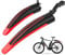 Ledeak Fahrrad Schutzblech Set, Verstellbare Universal Rennrad Vorne Hinten Fahrradschutzblech Mountainbike Fahrrad Kotflügel Steckschutzblech Zubehör für MTB Citybike 20-26 Zoll Räder (Rot)