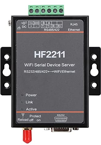Hf2211 Serial Device Server Rs232 / 485/422 Zu WiFi Ethernet Dtu Kurznachrichten-Kommunikationsmodul Unterstützung Für Serielle 5-36Vdc-Datenkommunikationsgeräte,Industrieller Steckverbinder