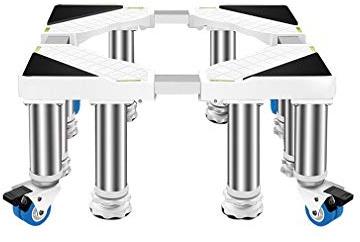 Support Roulant Socle Machine à Laver Réfrigérateur Chariot Réglable 45-65cm Socle Lave Linge Sèche-linge Base De Laveuse Plateau Support cuisinières 4/8 Pieds + 4 roues - 400kg
