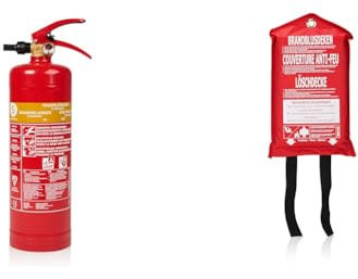Extincteur Mousse Smartwares - 2 L - pour Feux AB & Couverture Anti-feu Smartwares BBD130-1 x 1 m - Utilisation Rapide