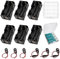 6 Pezzi 4x AA 6V Supporto Batteria, 6V Portabatteria Doppio Piano in Plastica, AA Pulsante Porta Batterie con Clip Tipo I per Batteria