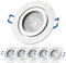 Sweet Led Einbaustrahler Bad Dimmbar,IP44 Aluminium Ø84mm,Feuchtraum Einbauleuchte,Badezimmer,Rund alu,inkl.GU10 7W Warmweiß 530Lm 3000k Warmweiß,Klickverschluß,Einbaurahmen,Einbauspot (Silber, 6er)