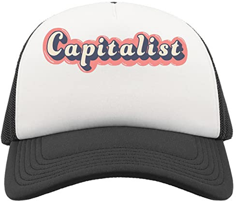 ATPRINTS Capitalist Pink Bubble Logo Atmungsaktive Unisex-Half-Mesh-Cap-Hut-Baseballmütze Sport Active Schwarz One Size