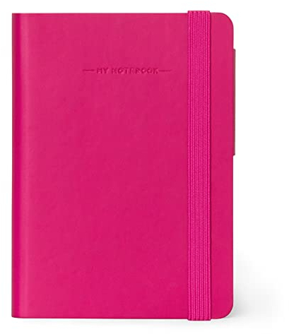 Legami - Notizbuch mit weißer Seite, klein, aus FSC®-zertifiziertem Papier, Elfenbeinpapier 90 g/m², 192 Seiten, Softcover, Gummiband, 9,5 x 13,5 cm, Farbe Orchid