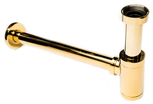 AquaParts Waschbecken-Siphon | Gold | für Waschbecken | verhindert Verstopfung & Gerüche