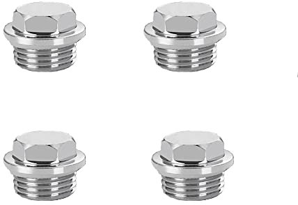 4 Pcs Radiator Air Valve, 1/2 Manual Radiator Air Vent Bleed Plug Valve with Sealed O-Ring Thread Connection, Replacement Accessories for Heating System