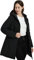 Giolshon Femmes Doudoune Veste Réversible Hiver Mode Chaud Matelassé Léger Long Avec Capuchon Rembourré Bulle Manteau 207 Noir M
