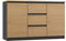 CDF Moderne Kommode 2D3S (2 Türen, 3 Schubladen) | Farbe: Anthrazit Artisan-Eiche BA | Aktenschrank, für kleine Gegenstände | Ideal für Wohnzimmer, Schlafzimmer, Kinderzimmer, Jugendzimmer und Büro