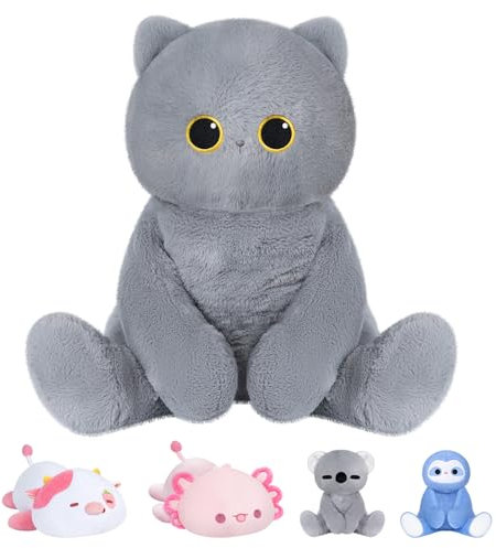 Mewaii Süßes Katze Plüsch Kawaii Plüschtiere Stofftiere Squishy Plüschtiere für Unisex Frauen und Männer