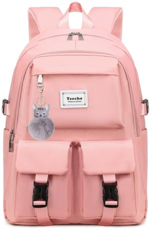 Ternbay Wasserdicht Frauen Rucksack Netter Schulrucksack für Mädchen Mode Laptop Rucksack für Frauen Rosa