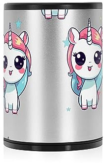 Many Sweet Unicorns Patio Ashtrays For Cigarettes with Lid Smell Proof Stainless Steel Portable Smokeless Self Extinguishing Butt Bucket Ash Trays With Covers for Car Cup Holder Travel Home Office