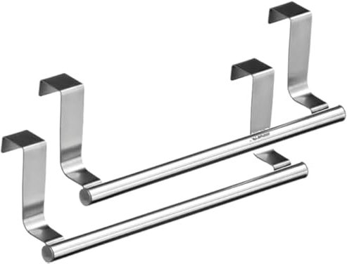 Over Door Kitchen Towel Rail Stainless Steel Set Of Two