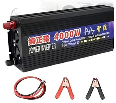 CAFFEN Wechselrichter Reiner Sinus-Wechselrichter Power Bank Home Car Invert 2000 W / 3000 W / 4000 W DC 12 V 24 V zu AC 220 V Konverter und Spannungs-Solar-Wechselrichter Spannungswandler(2000W,12V)