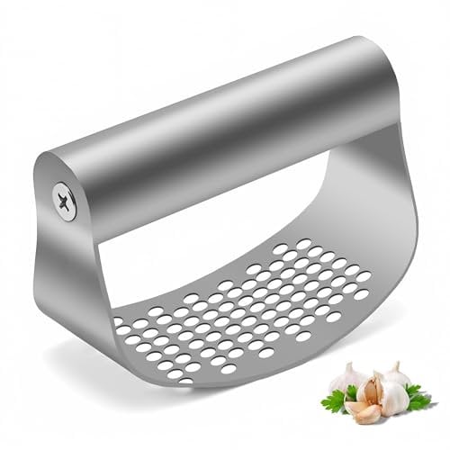 Mmyzao Presse Ail à Bascule Inox Ecrase Ail Manuel Hachoir Ail Coupe Ail Garlic Press