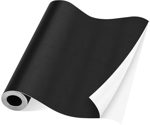 Vicloon Kunstleder selbstklebend,Leder Reparatur Patch Schwarz 160X34 cm,Verschleißfest und kratzfest Leder Patch für couch Autositz Sofa Möbel Leder Reparatur, Leder Renovierung