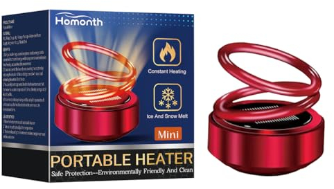Dasfie Mini Kinetic Aromatherapie Diffusor Solarbetriebene Mini Tragbare Heizung Auto Kinetic Molekulare Aromatherapie Diffusor Tragbare kinetische Molekulare Heizung Doppelring Rotierende Mini Solar