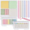 700 Stück Transparent Haftnotizen Sticky Notes und 6 Farben Textmarker, Durchsichtige Transparent Sticky Notes,Highlighter Pen, Pastell Highlighter Pen set, für Office Notizbücher Notizzettel