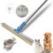 Flintronic Pet Lint Remover Carpet Scraper Tool, Carpet Rake Lint Scraper with Adjustable Long Handle, Carpet Rake Pet Hair Removercraper for Couch Rug Clothes, Dog Cat Hair Removal