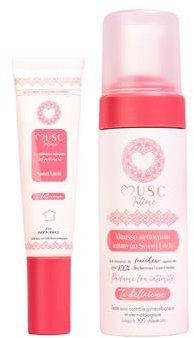 MUSC INTIME La Marque Officielle - Les Intimes - Mousse Intime & Parfum Intime - Sweet Litchi - La Délicieuse - Parfume & Nettoie En Douceur - Testé Sous Contrôle Gynécologique - 150ml & 30ml